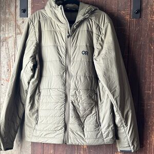 Outdoor Research Olive Hooded Insulated Puffer Jacket